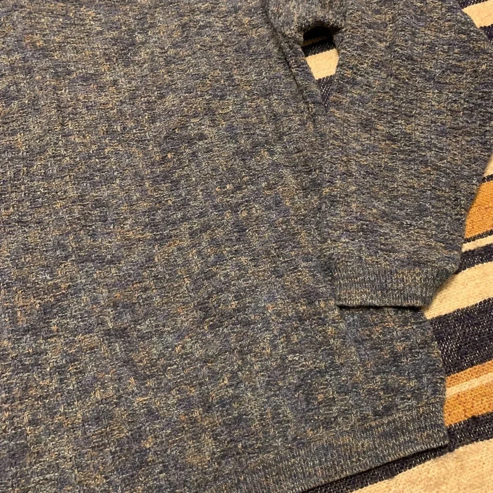 Vintage Fisherman sweater Fieldmaster VTG Blue Marled Large Grandpa Oversized